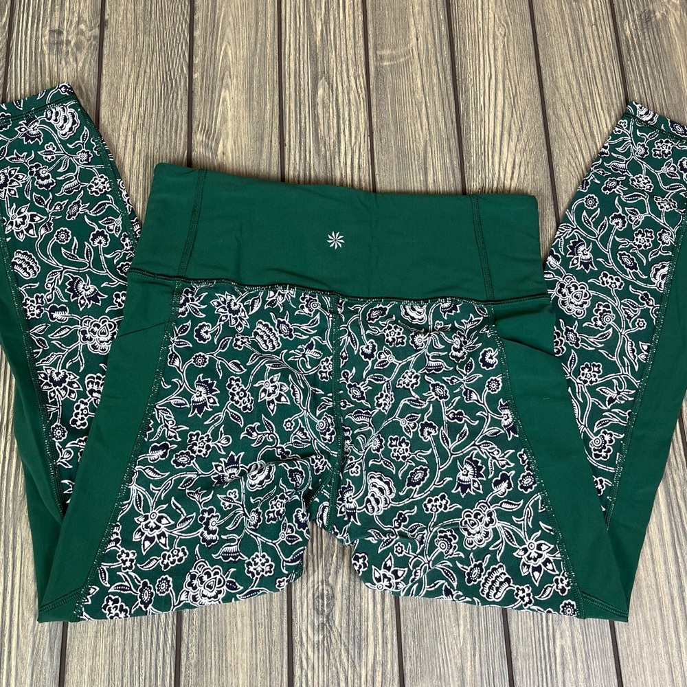 Athleta Affirmation 7/8 Tights Leggings in Dragonfly Green Women's Sz Medium